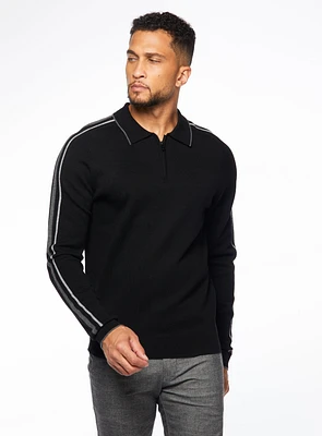 Zippered Polo Sweater