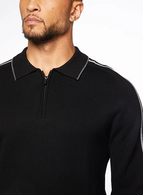 Zippered Polo Sweater