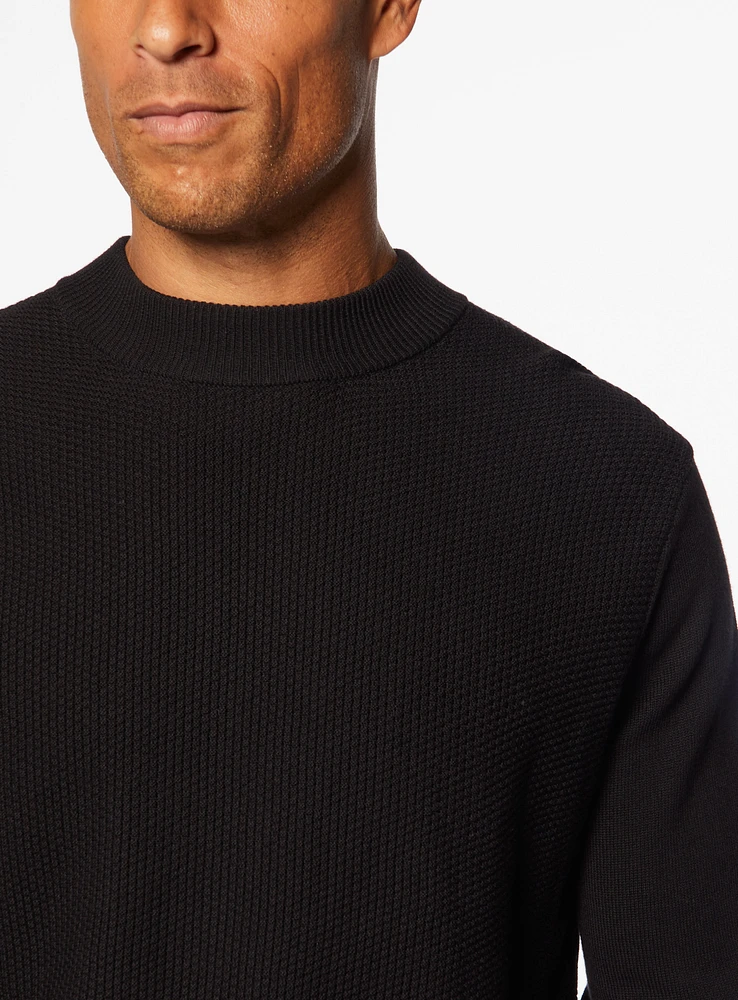 Textured Mock Neck Sweater