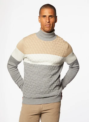 Tricolor Turtleneck Sweater