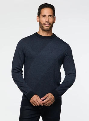 Jacquard Knit Navy Sweater