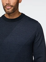 Jacquard Knit Navy Sweater