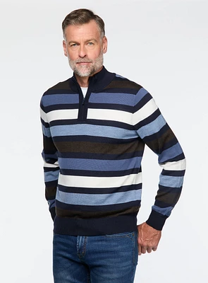 Blue and Brown Striped Sweater