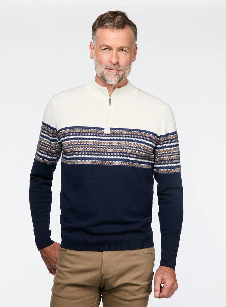 Navy and White Fair Isle Sweater