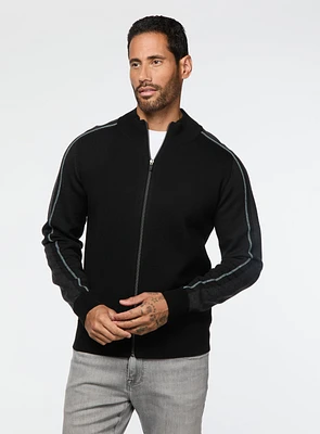 Cardigan en laine mérinos noir
