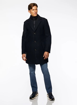 Raw Edges Navy Overcoat