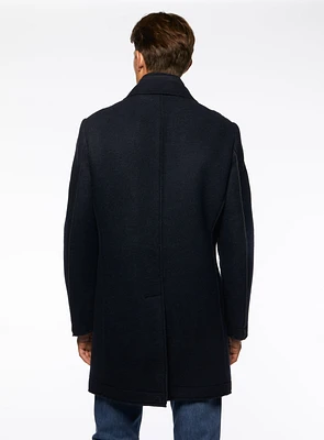 Raw Edges Navy Overcoat