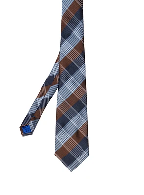 Navy Check Tie