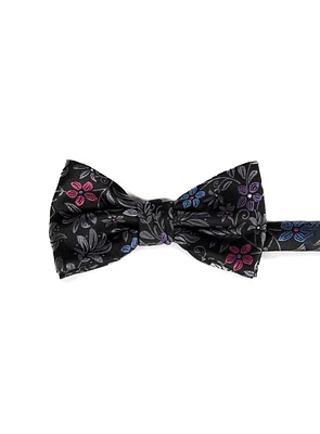 Noeud papillon noir floral