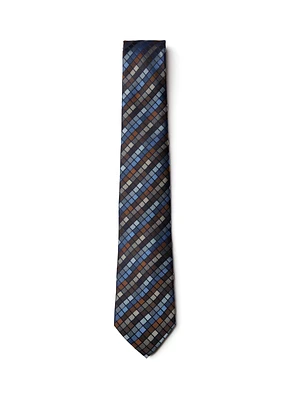 Cognac Check Tie