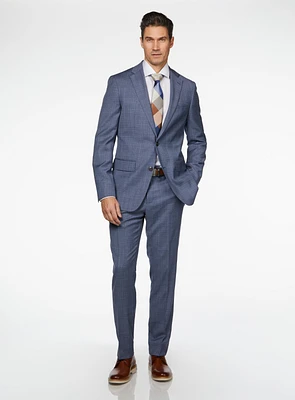 Blue Windowpane Suit