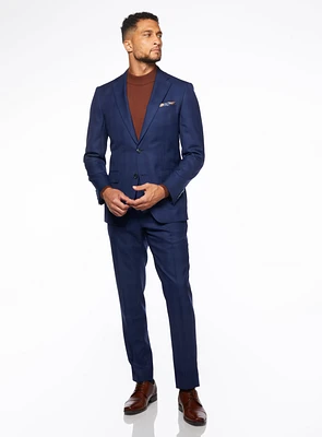 Tonal Check Blue Suit