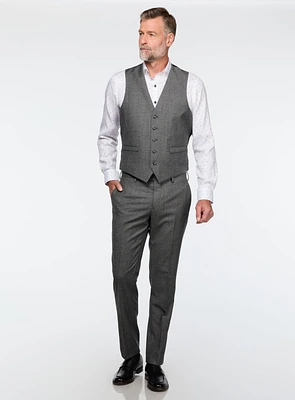 Veste en laine brossée charbon