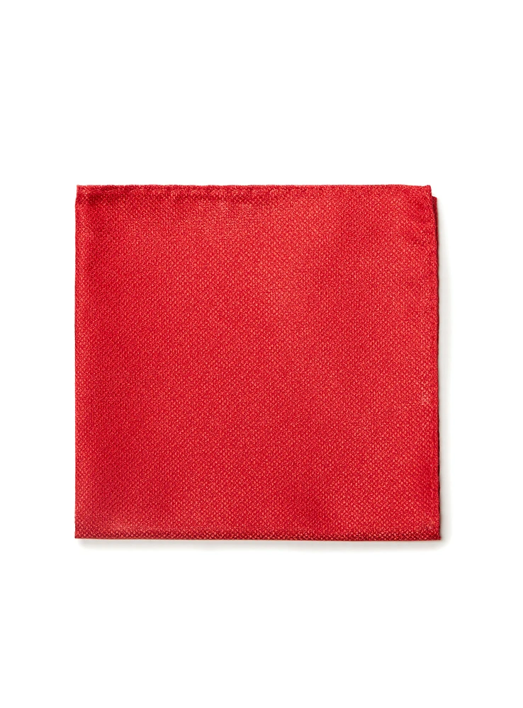 Red Textured Pocket Square