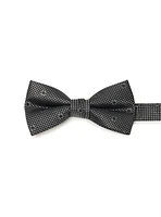 Silver Dots Black Bow Tie