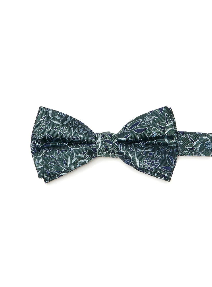 Green Tonal Floral Bow Tie