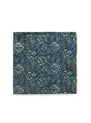 Tonal Green Flowers Pocket Square