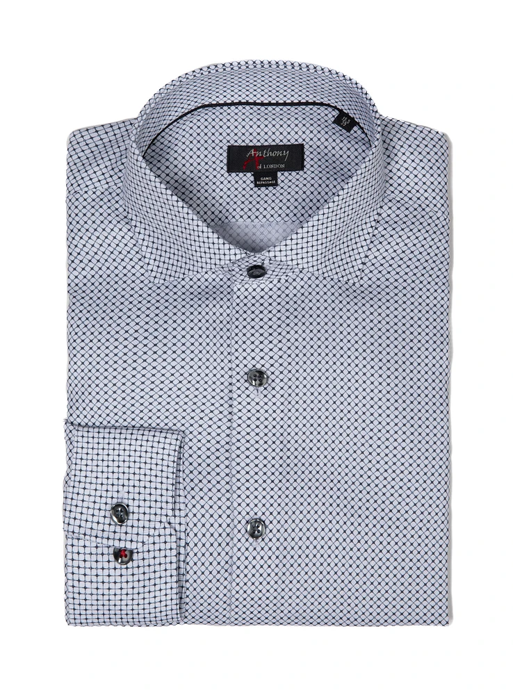 Micro Check Print Non-Iron Shirt