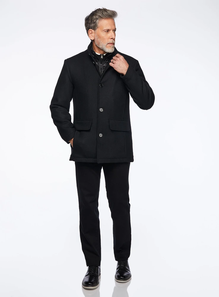 Manteau uni en laine