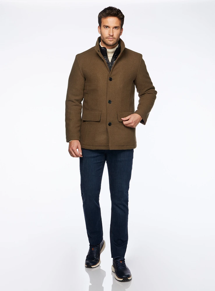 Manteau uni en laine