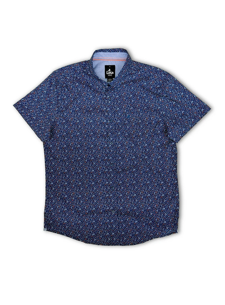 Micro Flowers Indigo Shirt