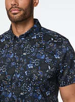 Chemise marine à fleurs paisley