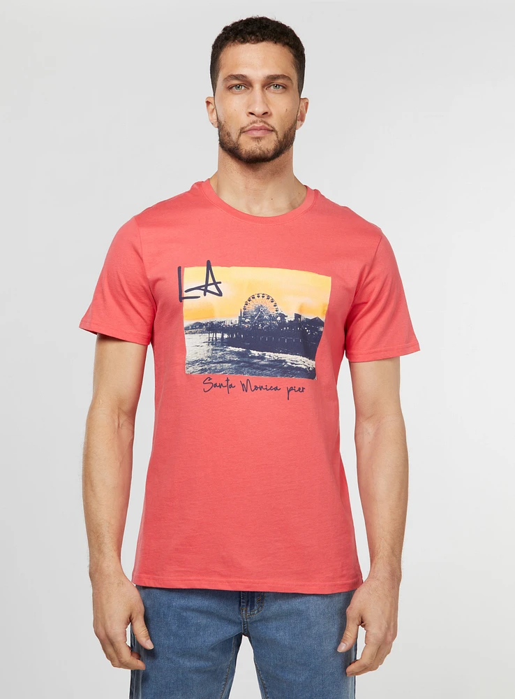 T-Shirt à imprimé d'îles