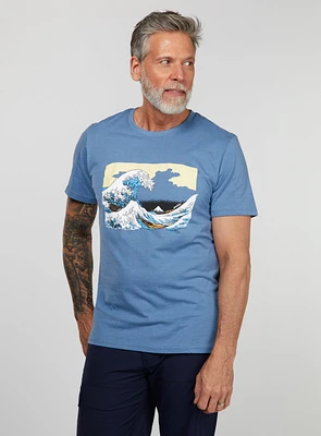 Wave Print Blue T-Shirt