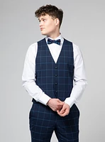 Navy Check Vest