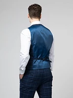 Navy Check Vest