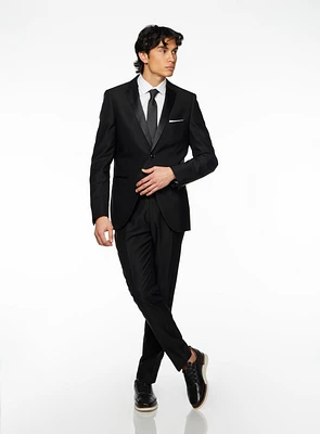 Black Satin Lapel Suit