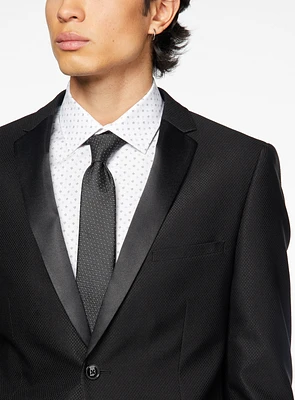 Black Satin Lapel Suit