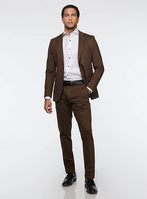 Complet cognac en tricot extensible