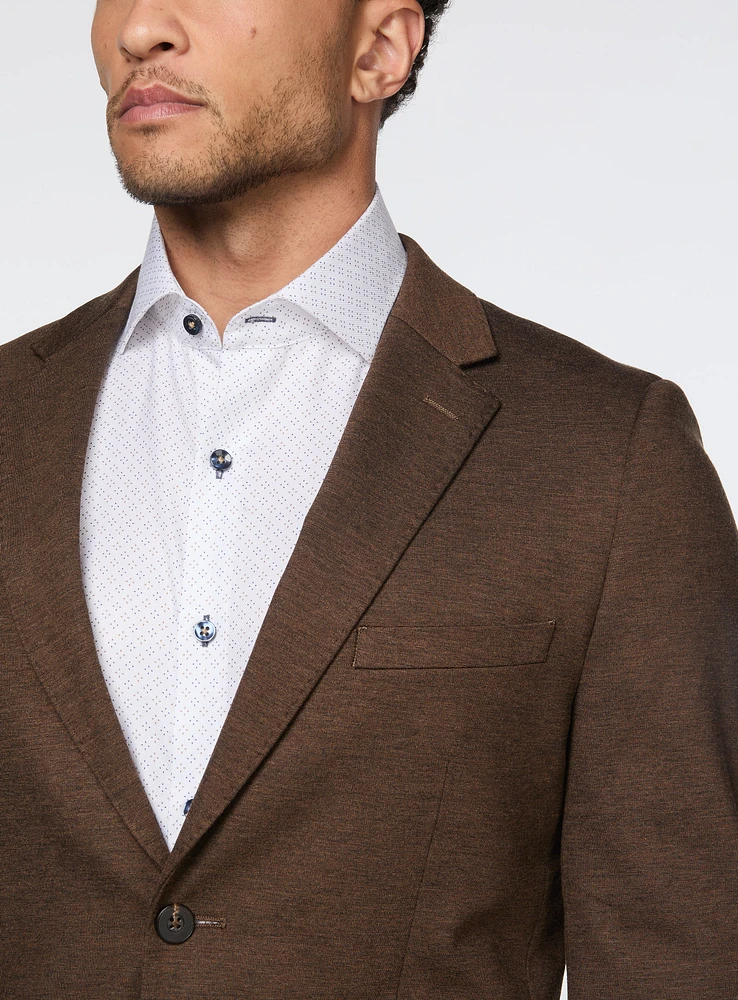 Complet cognac en tricot extensible
