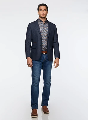 Veston marine à micro texturé
