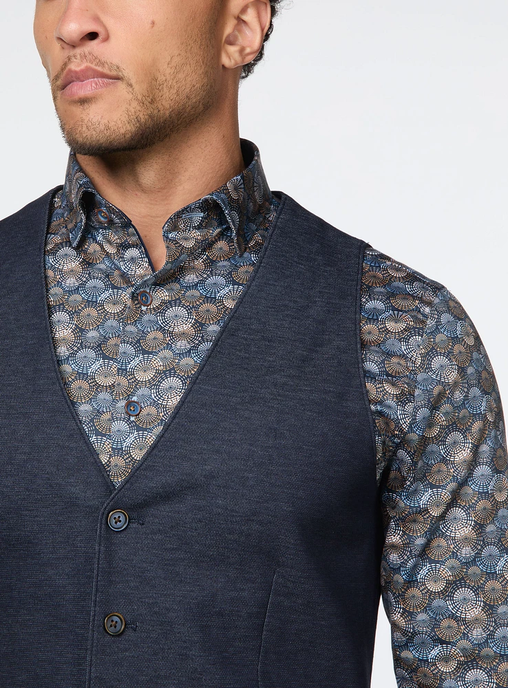 Veste marine à micro texturé
