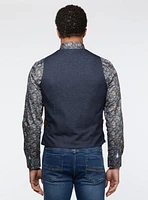 Micro Textured Navy Vest