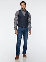 Micro Textured Navy Vest