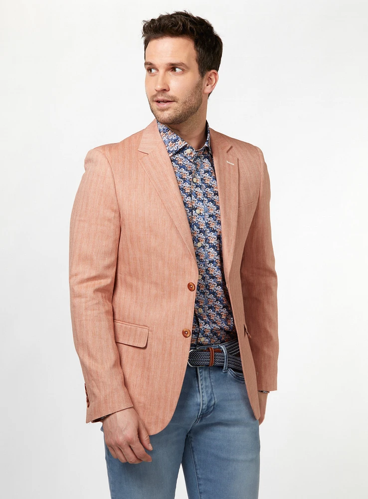 Tangerine Herringbone Sport Jacket