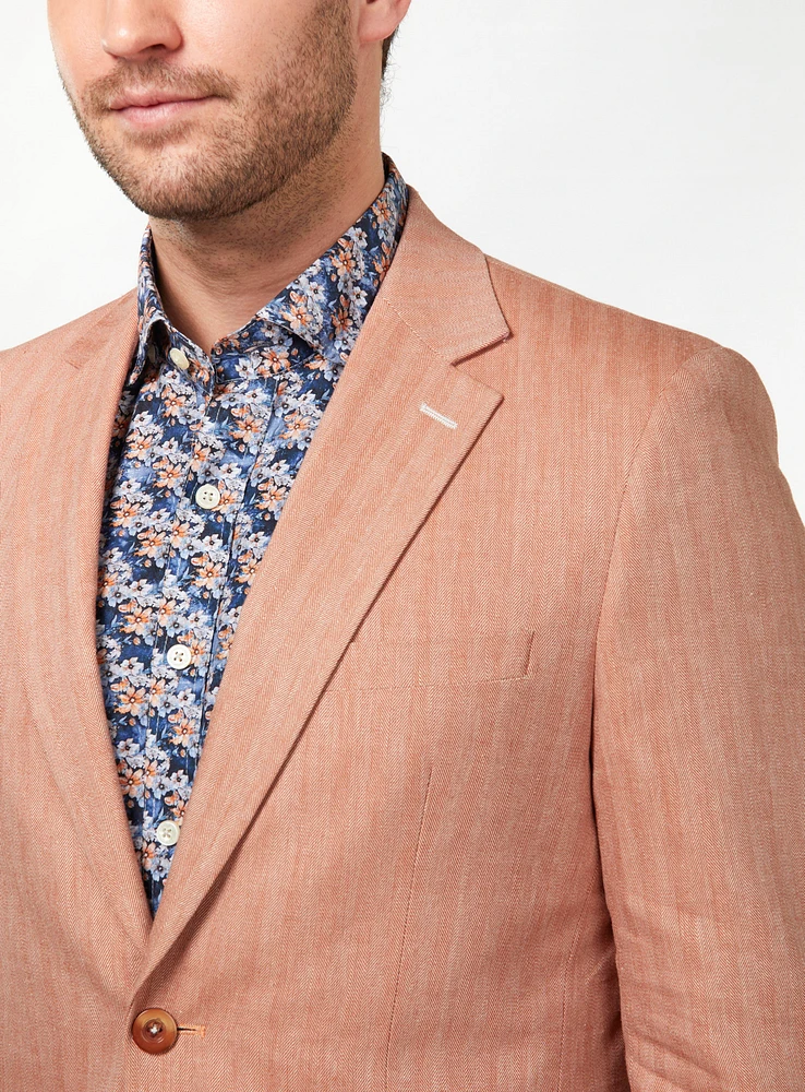 Tangerine Herringbone Sport Jacket