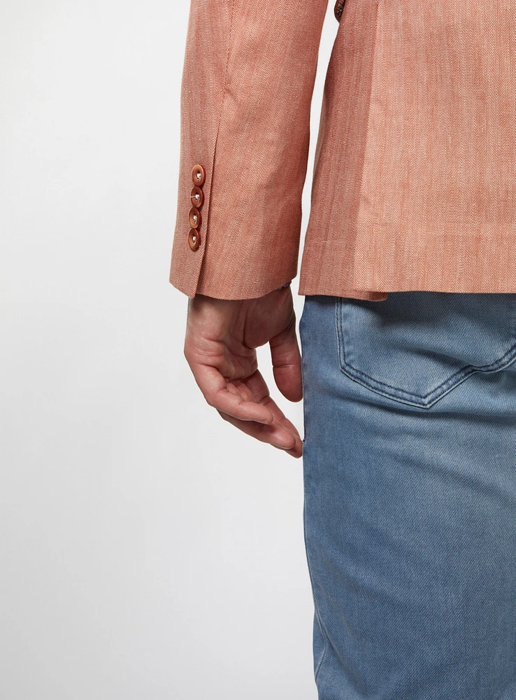 Tangerine Herringbone Sport Jacket