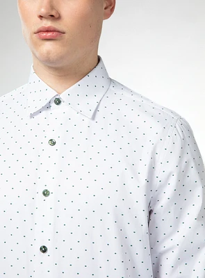 Micro Dot Print Dress Shirt