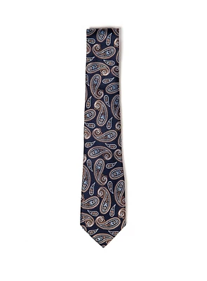 Cognac Paisley Navy Tie