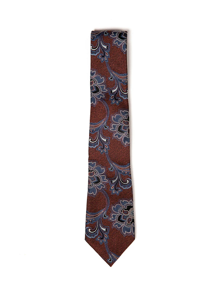 Cravate rouille paisley