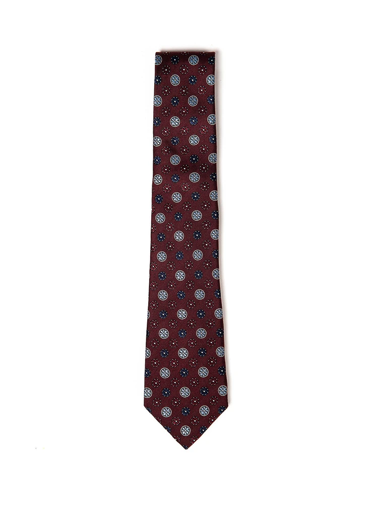 Burgundy Medallions Tie