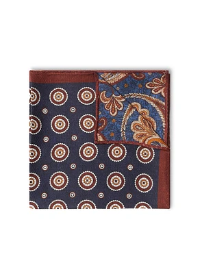 Paisley and Medallion Reversible Pocket Square