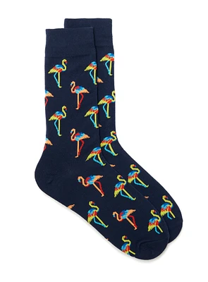 Multicolored Flamingo Socks