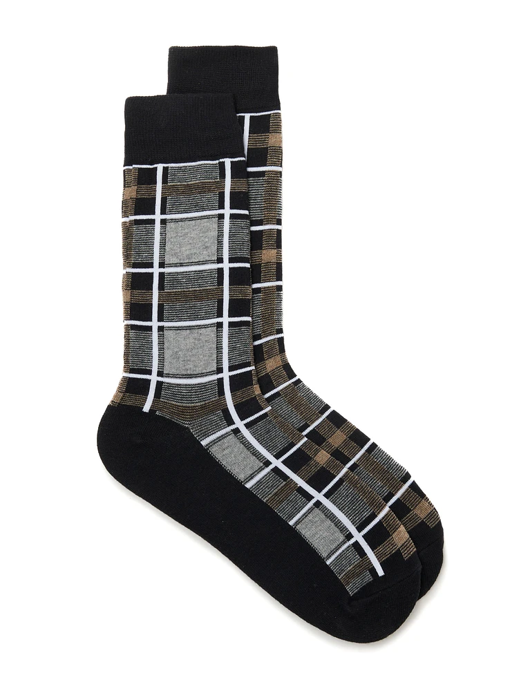 Black Checked Socks