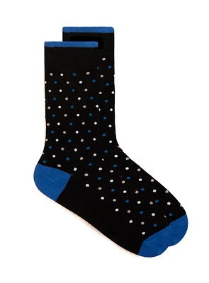 Chaussettes noires à pois