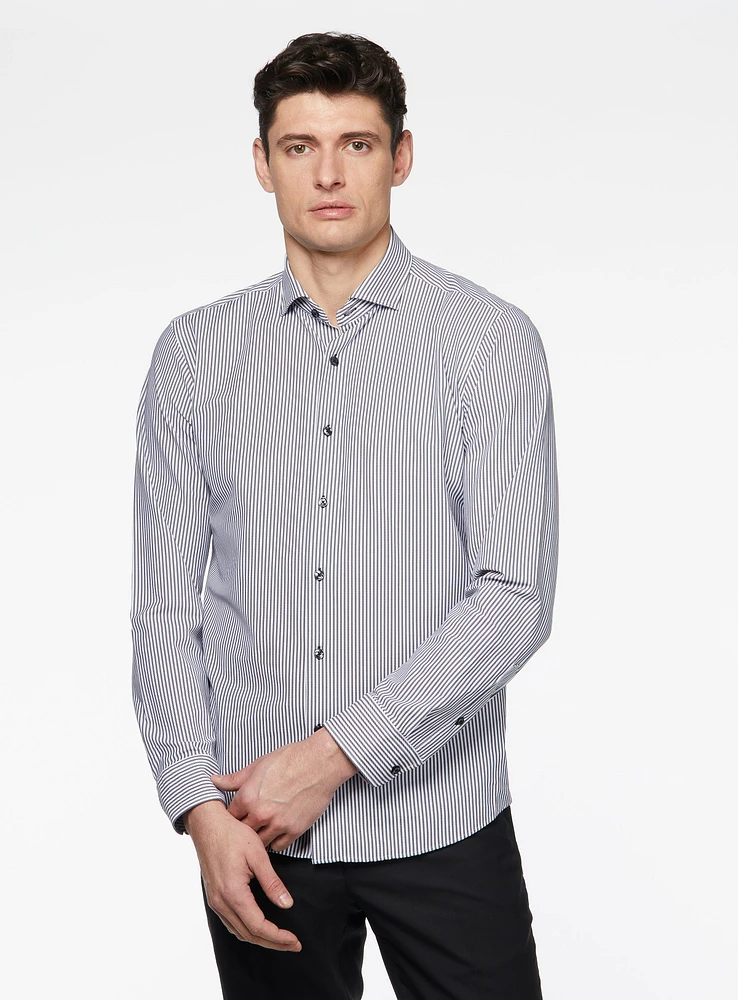 Chemise extensible à imprimé de micro-rayures